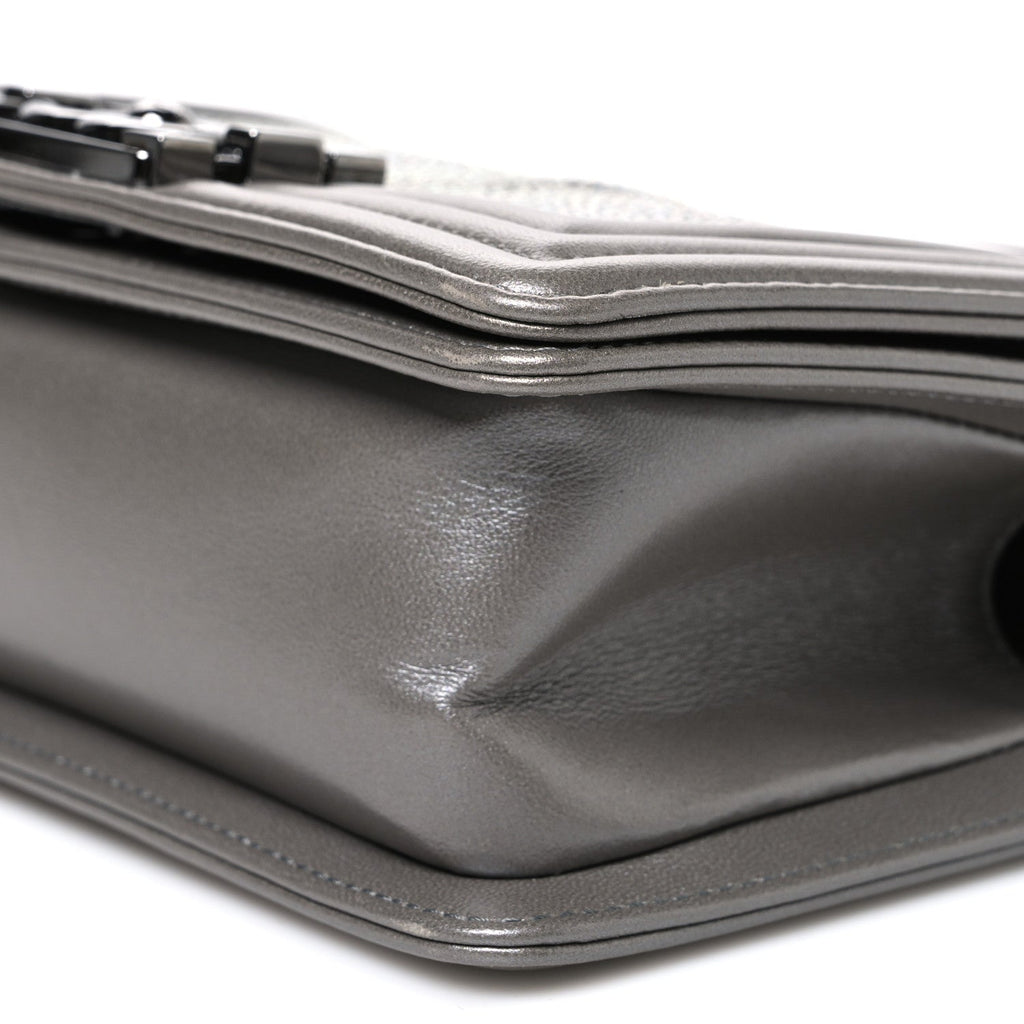 Galuchat Stingray Small Boy Flap Silver