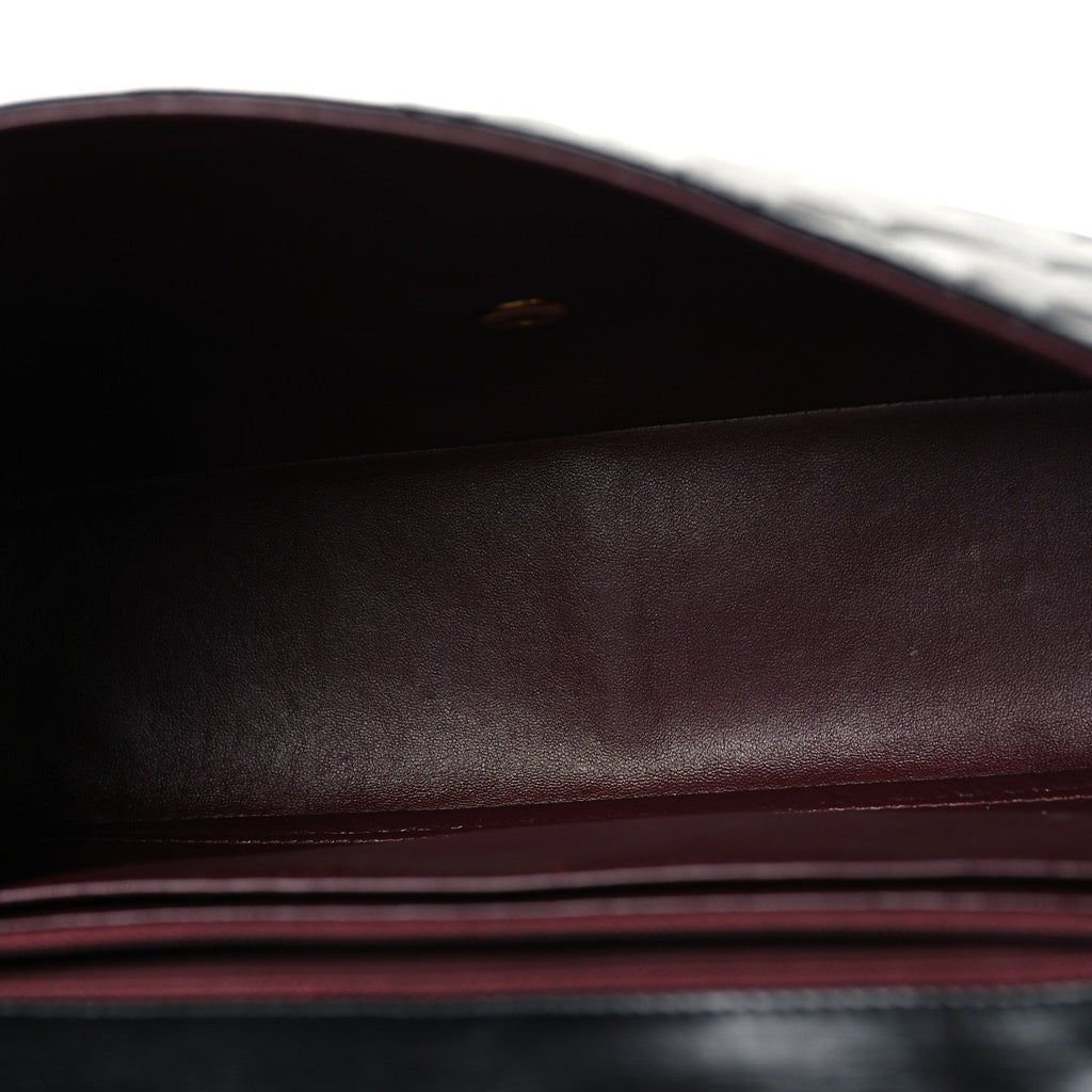 Lambskin Quilted Jumbo Double Flap Black