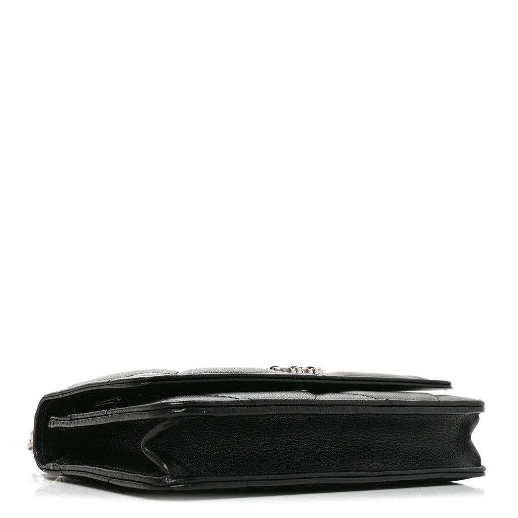 Lambskin Quilted Chanel 19 Wallet On Chain WOC Black