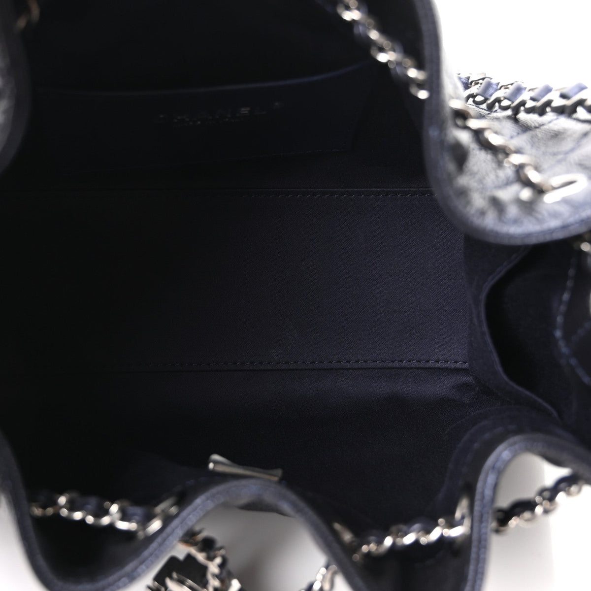 Metallic Caviar Quilted Mini Chanel 25 Handbag Dark Blue