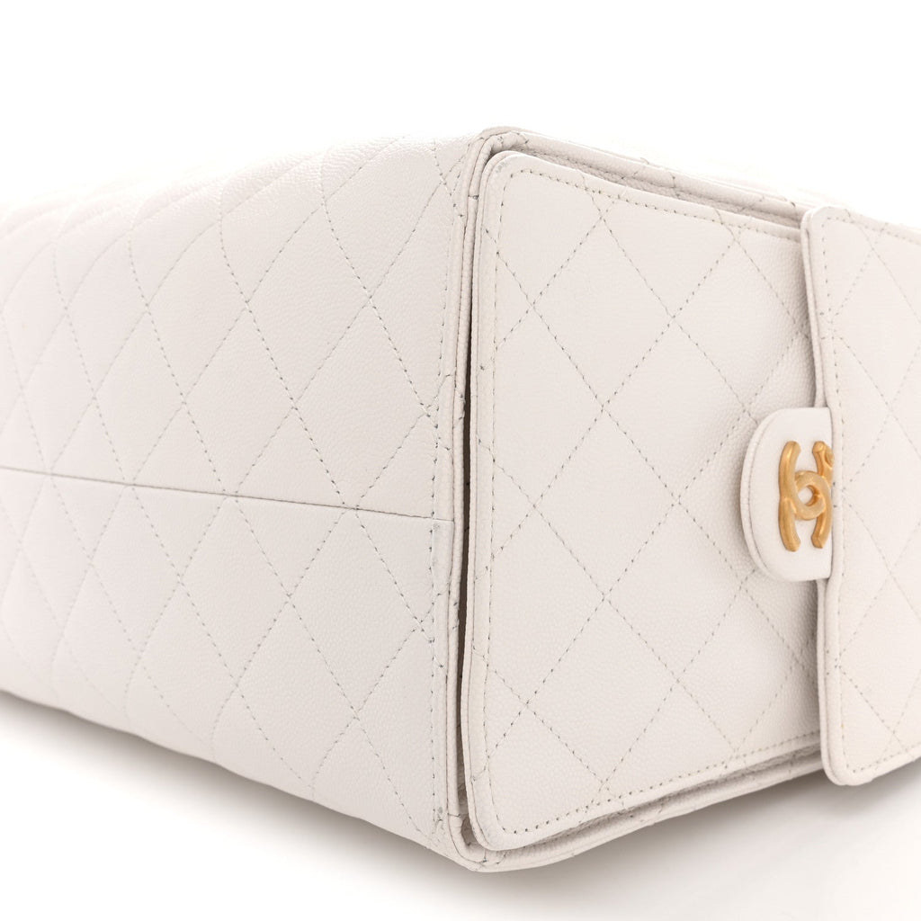 Caviar Quilted Medium Chanel 25 Handbag White