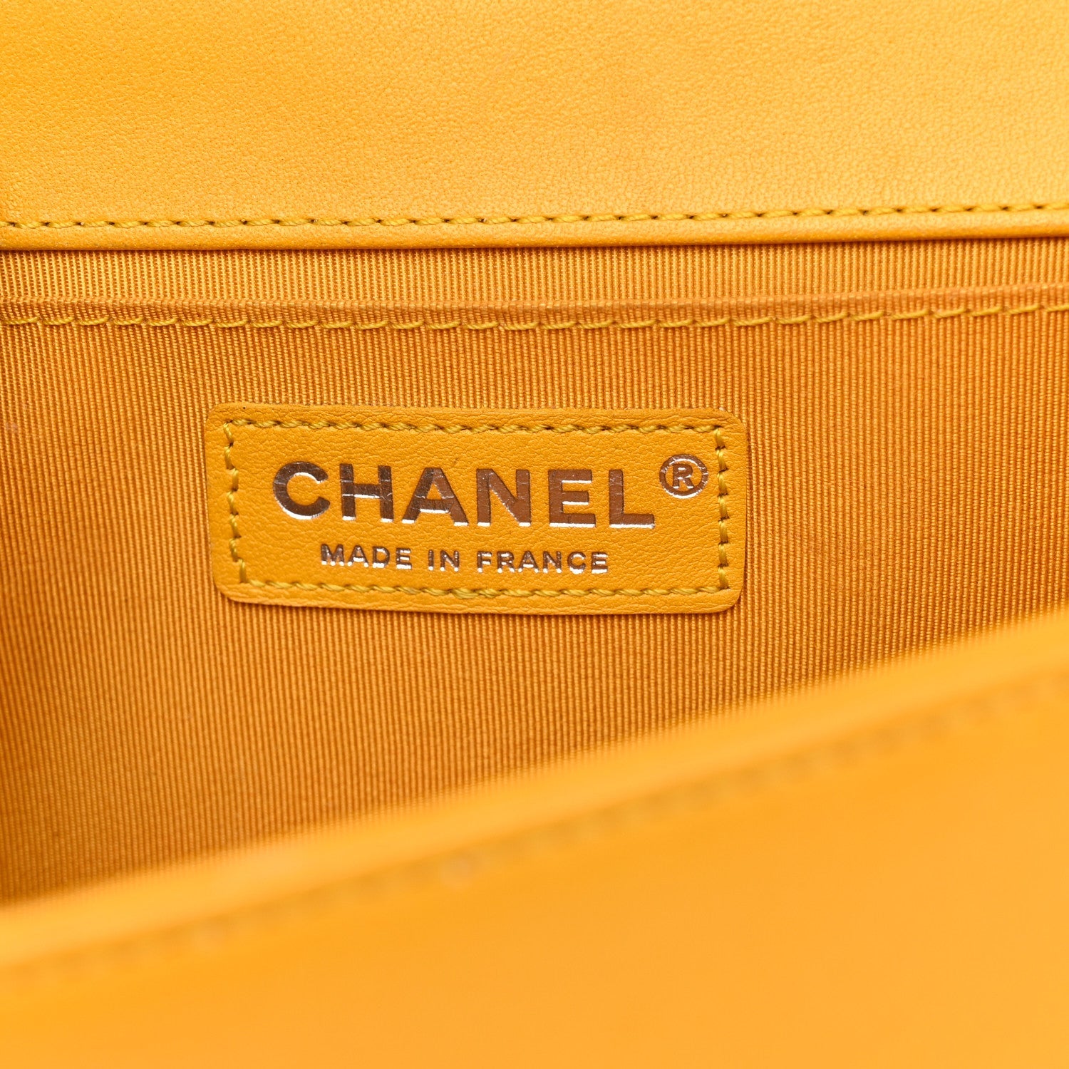 Lambskin Quilted Medium Boy Flap Yellow