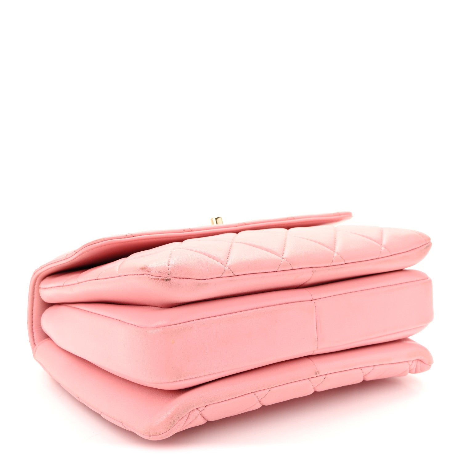 Lambskin Quilted Small Trendy CC Flap Dual Handle Bag Light Pink