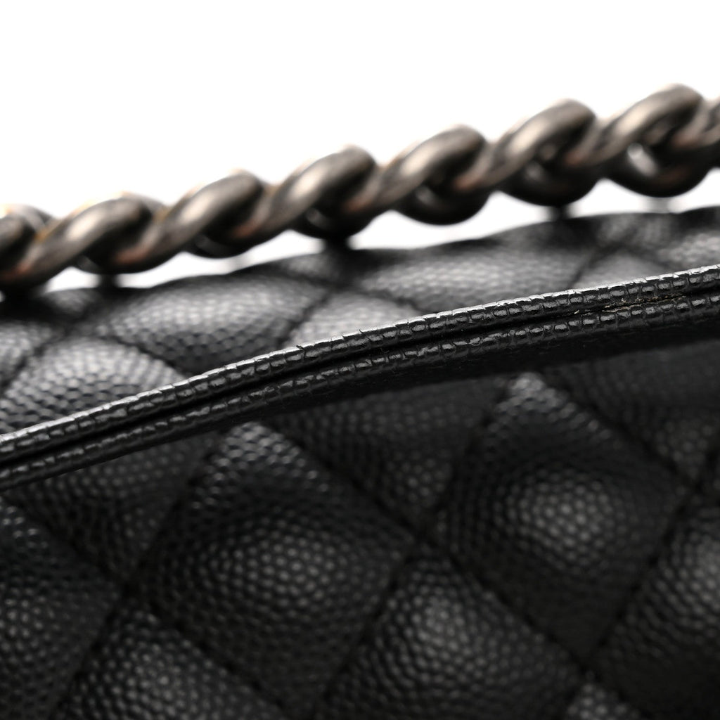 Caviar Quilted Small Boy Flap Black