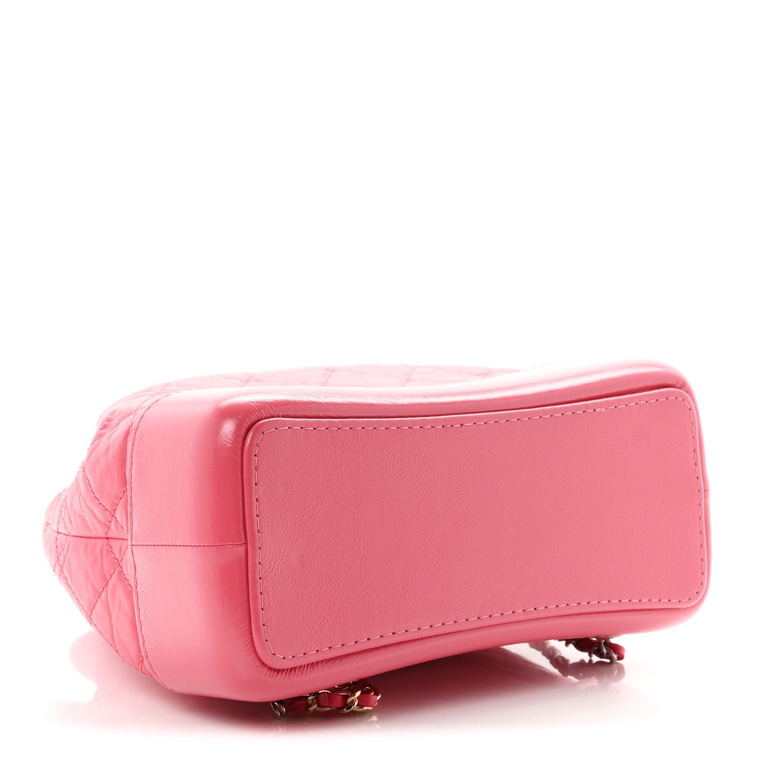 Aged Calfskin Quilted Small Gabrielle Backpack Dark Pink