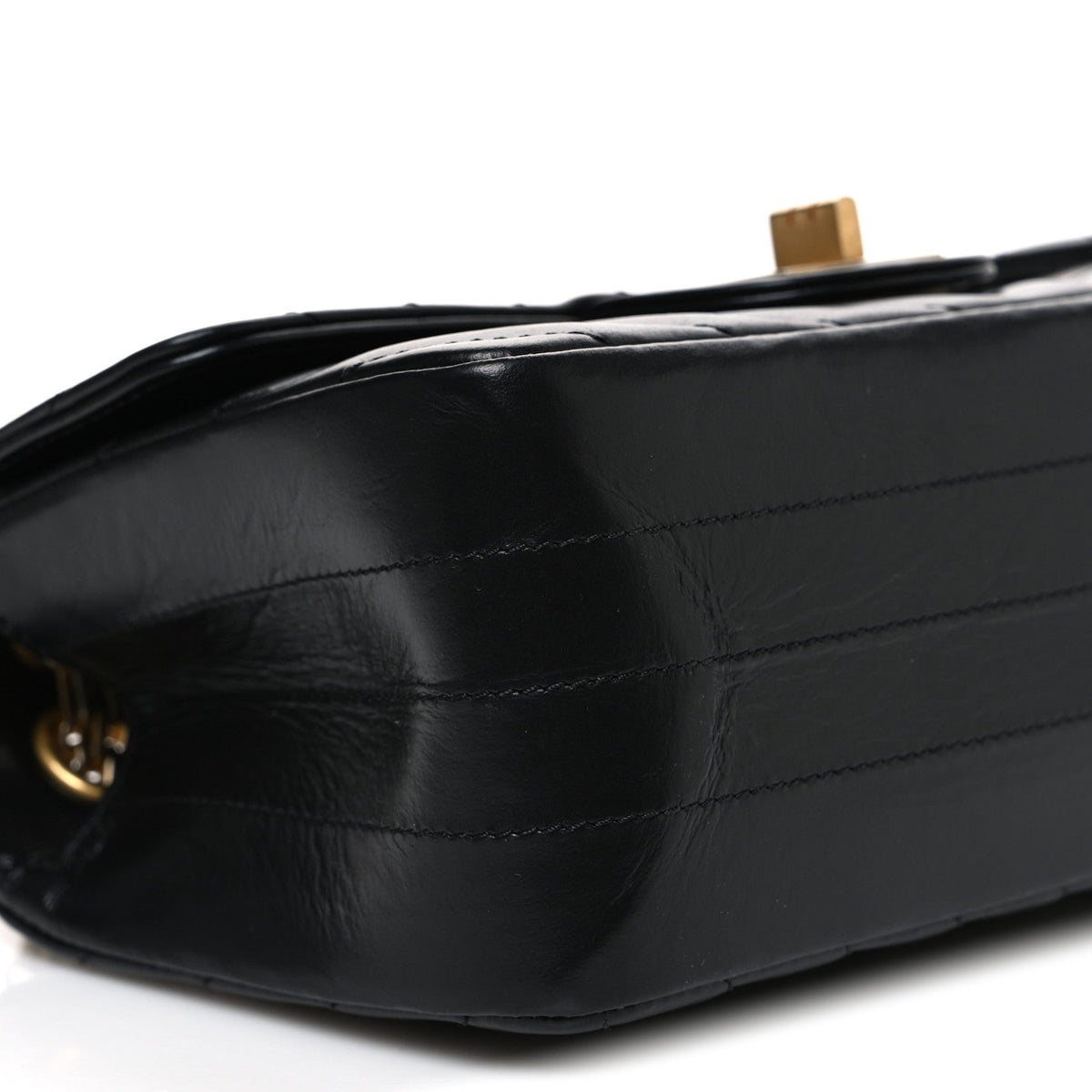 Aged Calfskin Chevron Quilted 2.55 Reissue Mini Flap Black