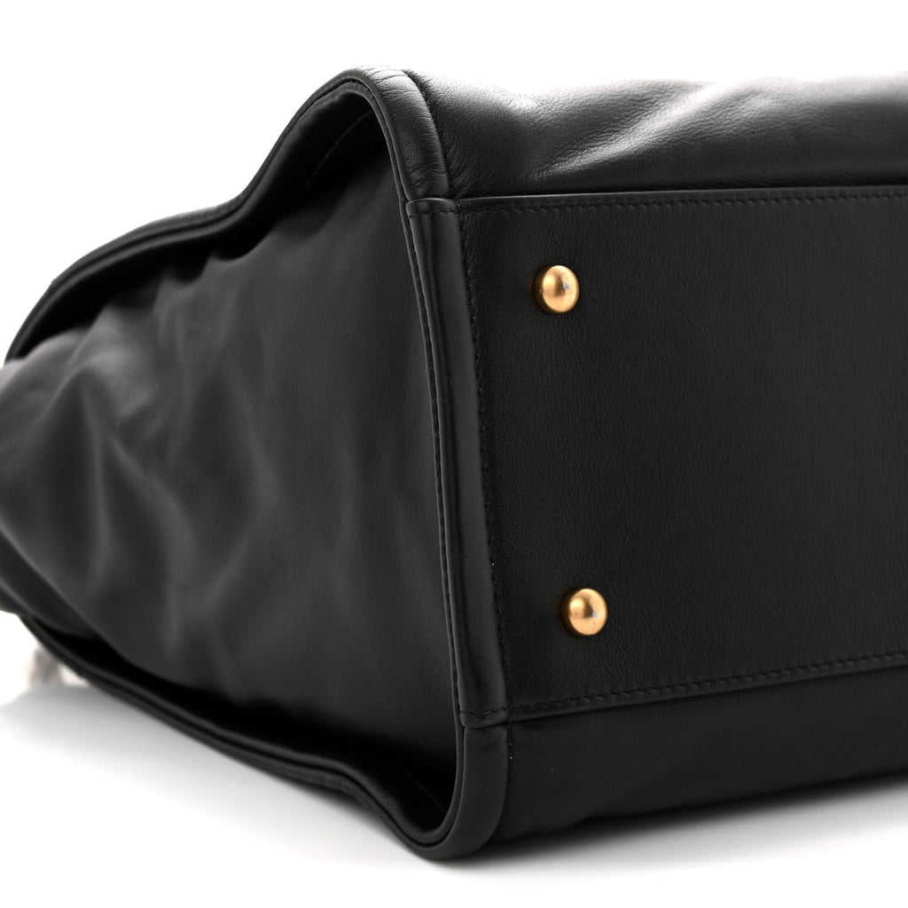 Calfskin Small Deauville Tote Black