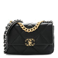 Lambskin Quilted Medium Chanel 19 Flap Black