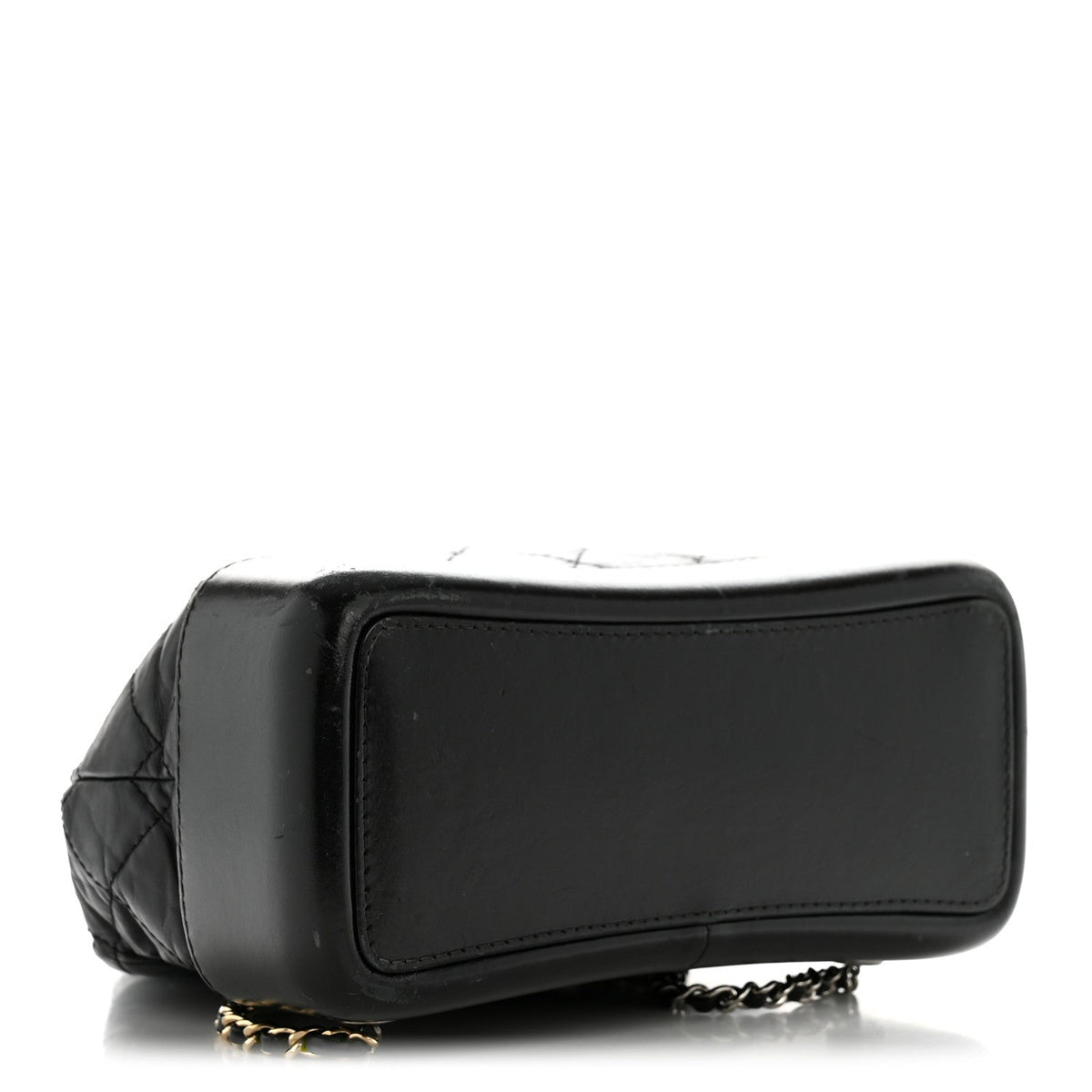 Aged Calfskin Quilted Small Gabrielle Backpack Black