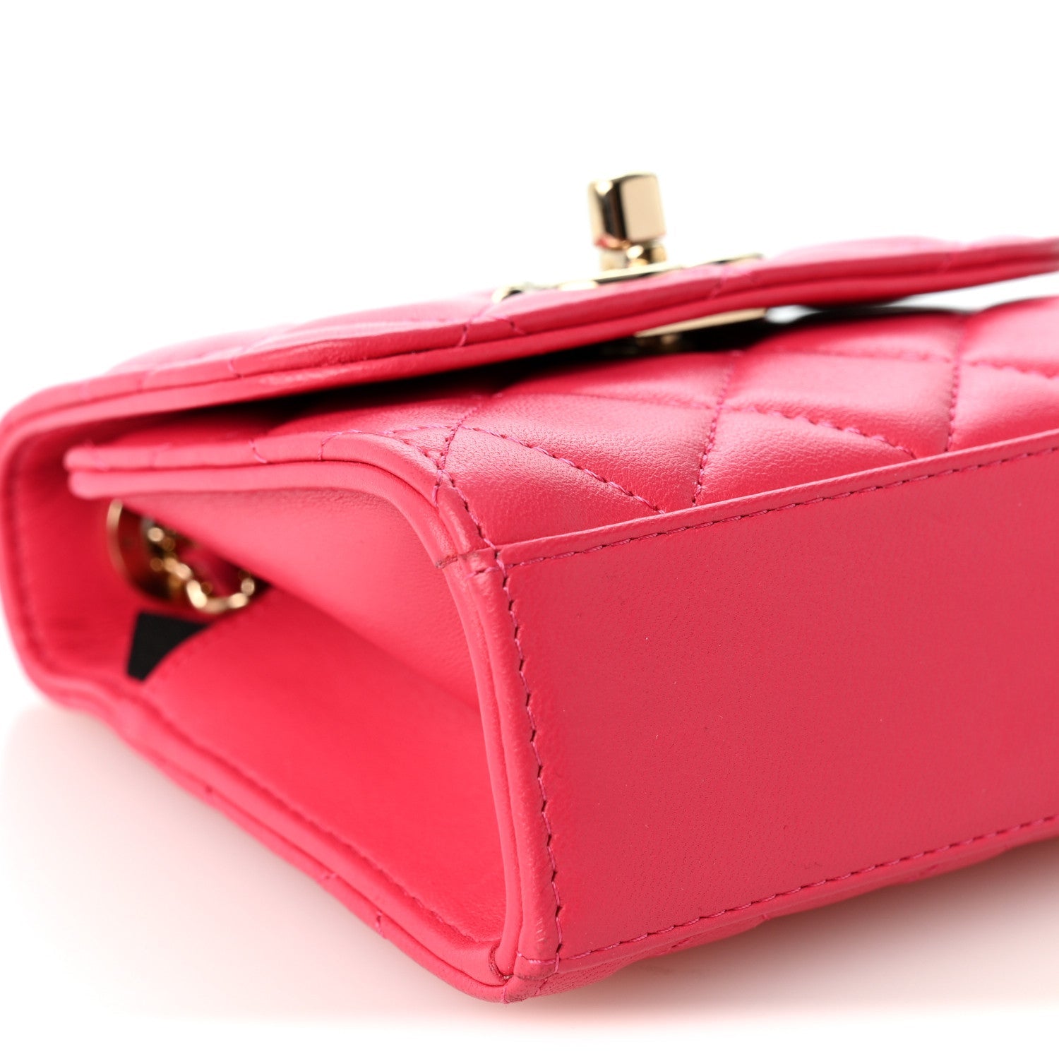 Lambskin Quilted Mini Trendy CC Clutch With Chain Pink
