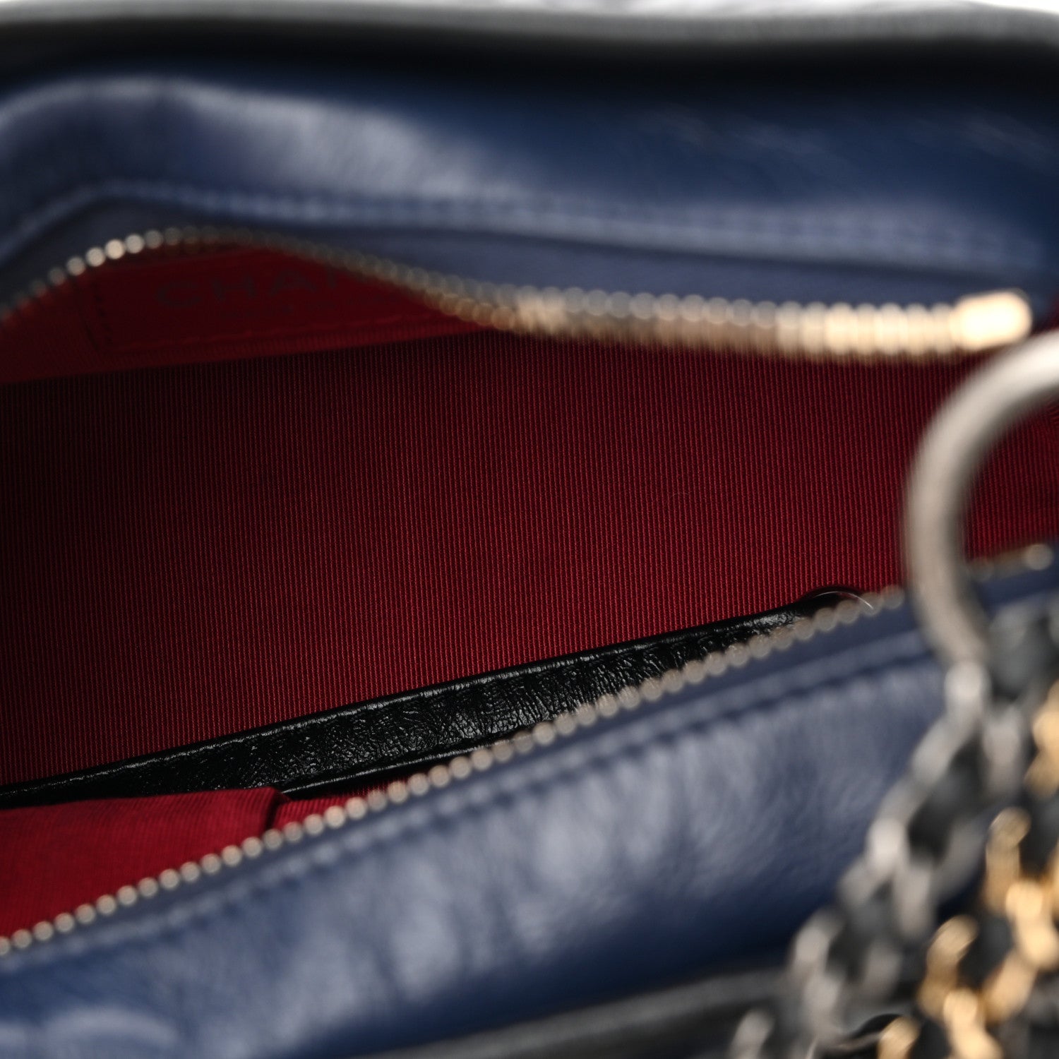 Aged Calfskin Quilted Small Gabrielle Hobo Navy Black