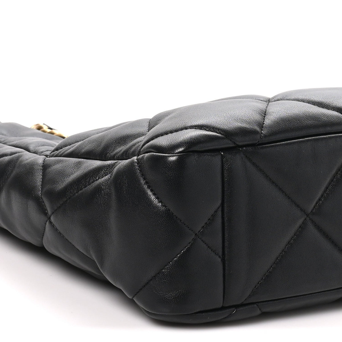 Lambskin Quilted Chanel 19 Shopping Bag Black