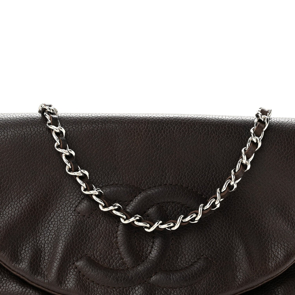 Caviar Half Moon Wallet On Chain WOC Brown