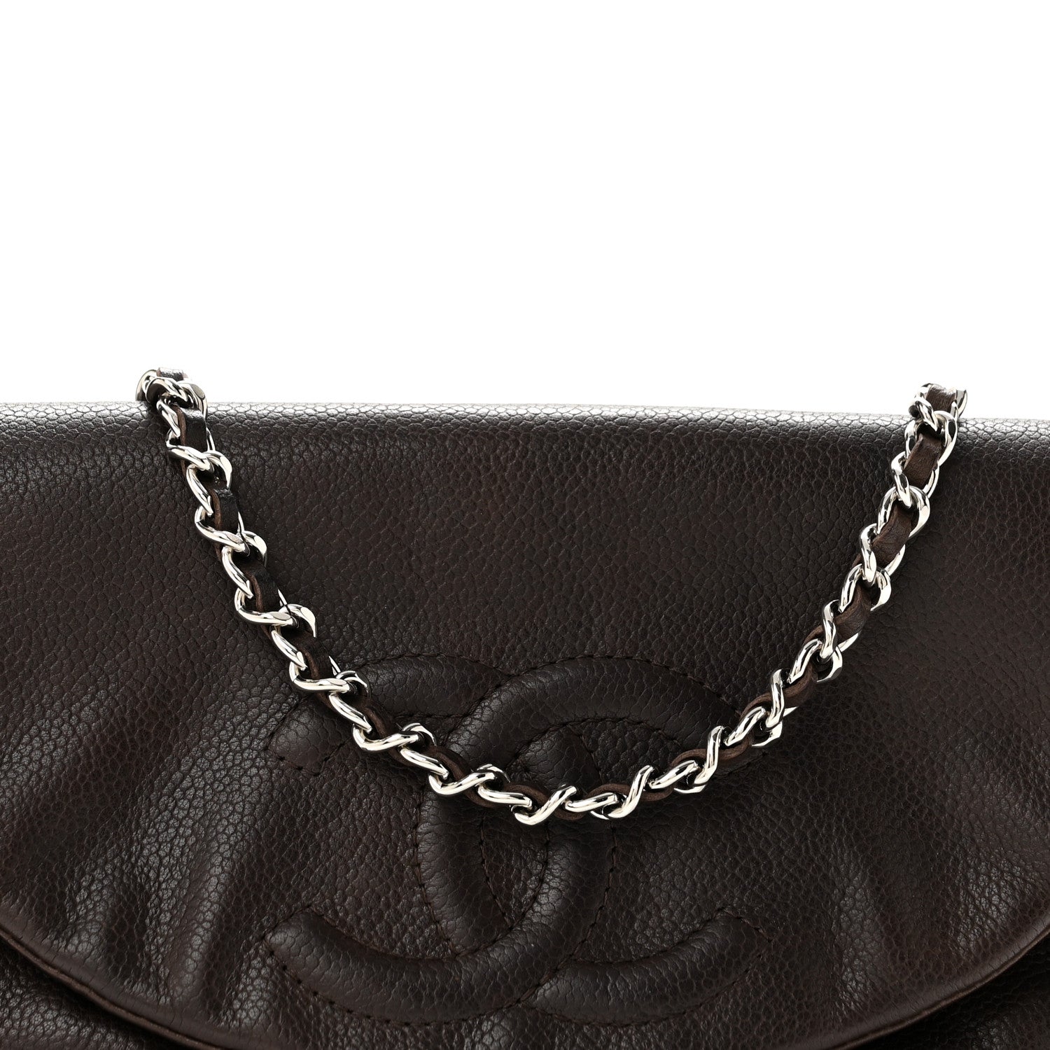 Caviar Half Moon Wallet On Chain WOC Brown