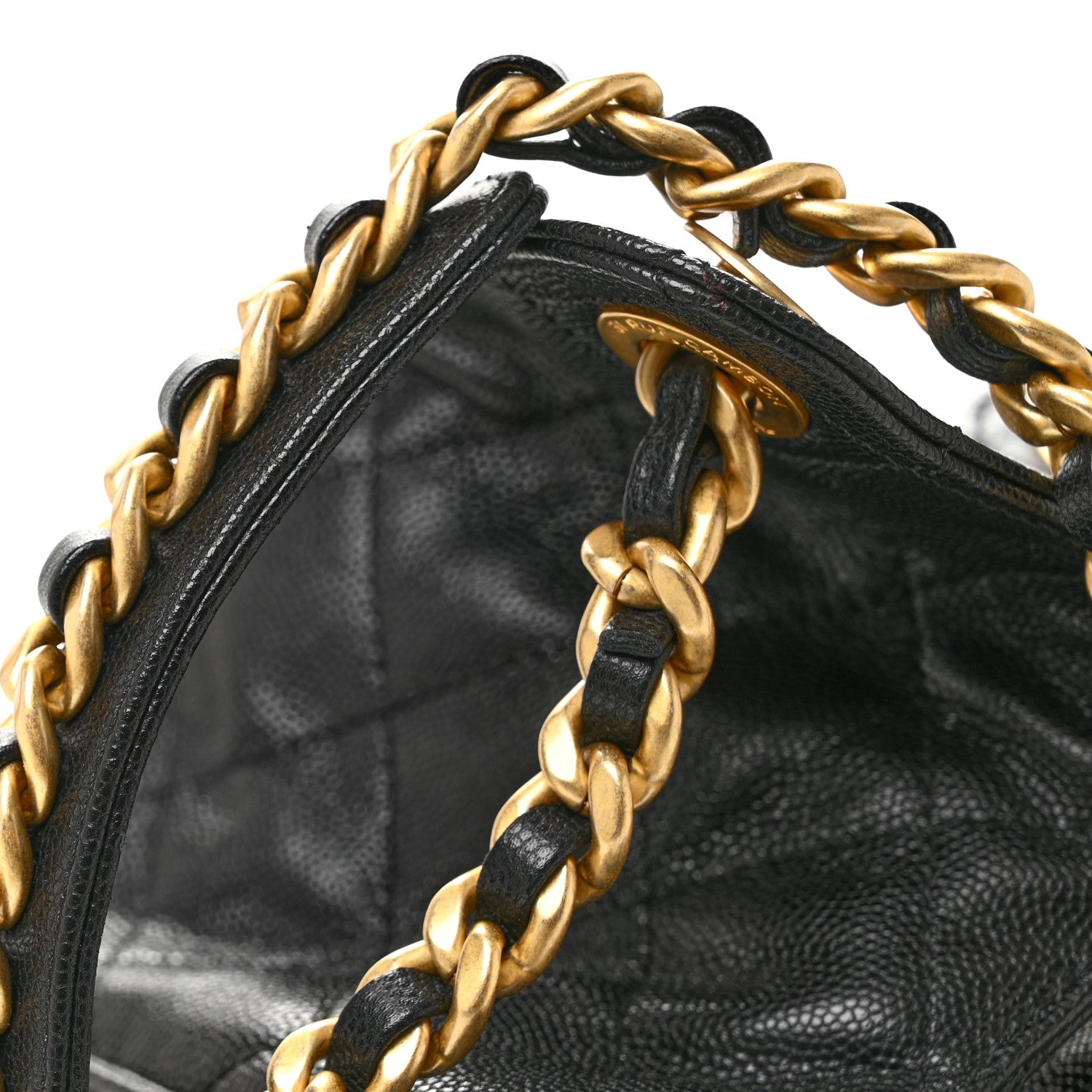 Caviar Quilted Medium Chanel 25 Handbag Black