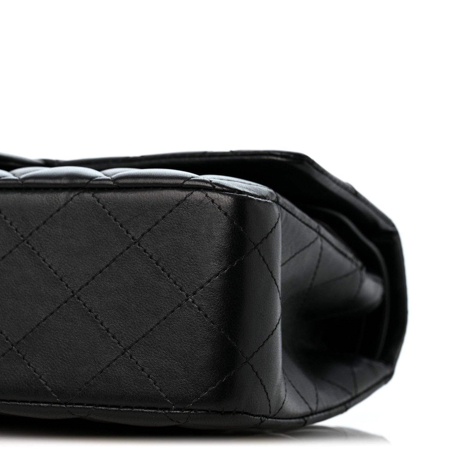 Lambskin Quilted Medium Double Flap Black