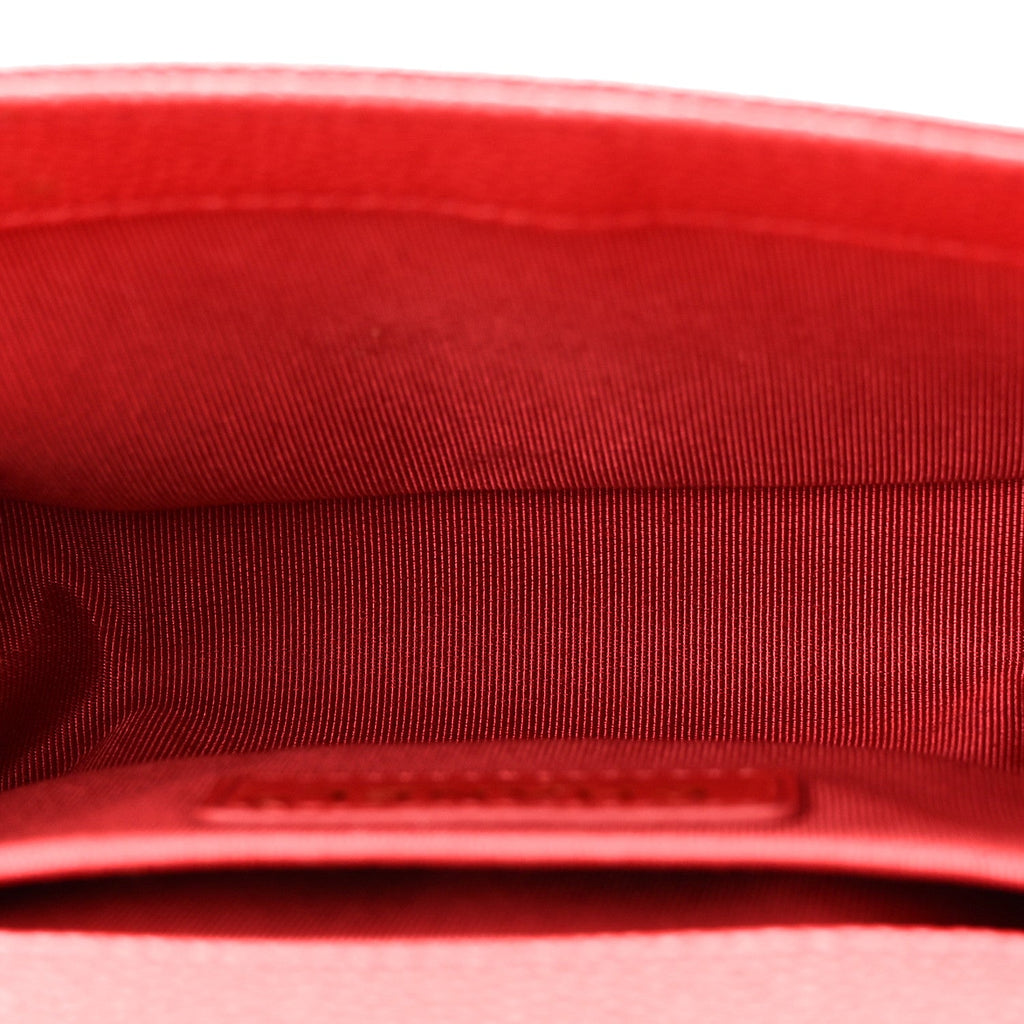 Caviar Quilted Small Boy Flap Red