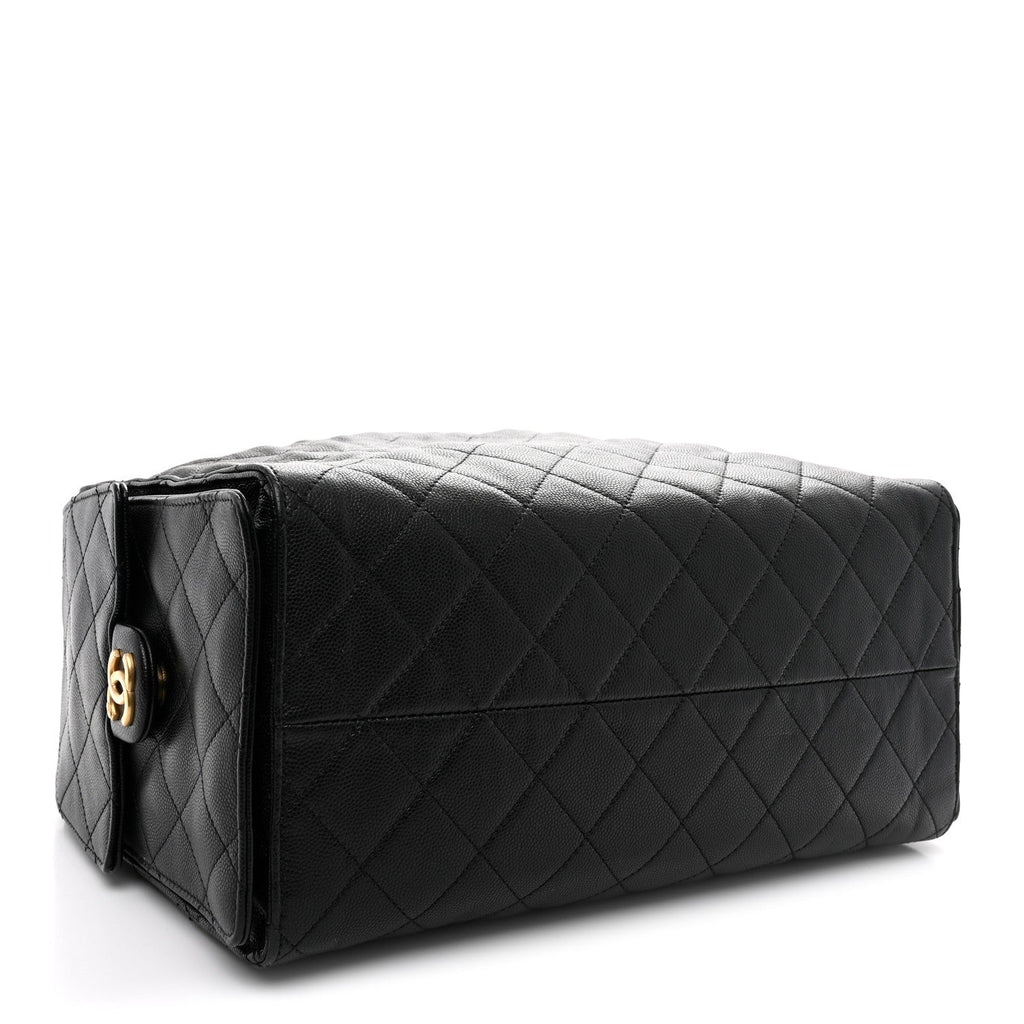 Caviar Quilted Medium Chanel 25 Handbag Black