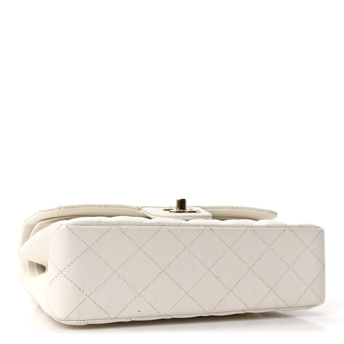 Caviar Quilted Small Double Flap White