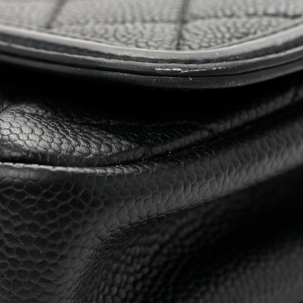 Caviar Quilted Small CC Filigree Flap Black