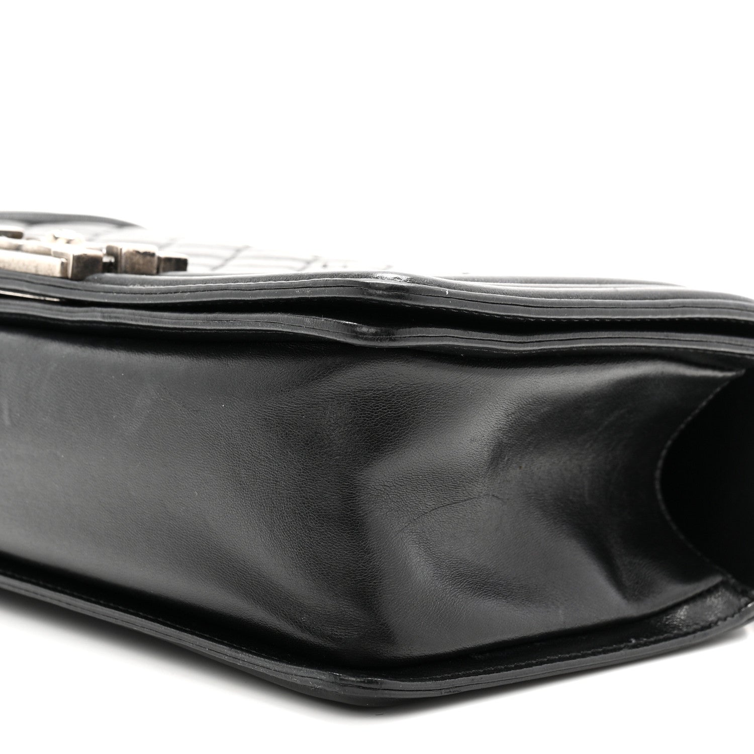 Lambskin Quilted Medium Boy Flap Black