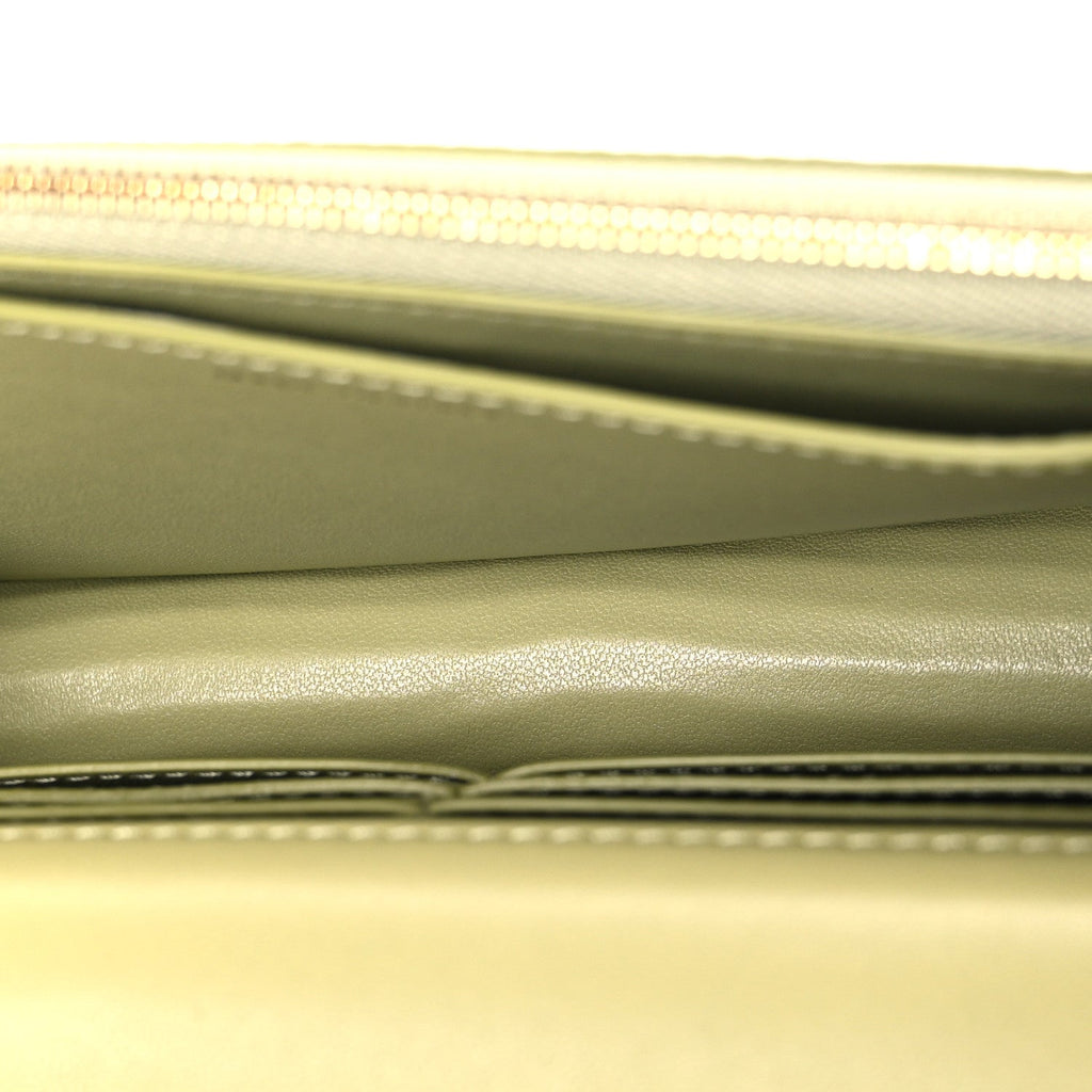 Calfskin Lizard Embossed Wallet On Chain WOC Green