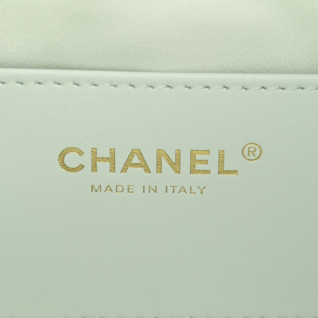 Caviar Quilted Mini Chanel 25 Handbag Light Green