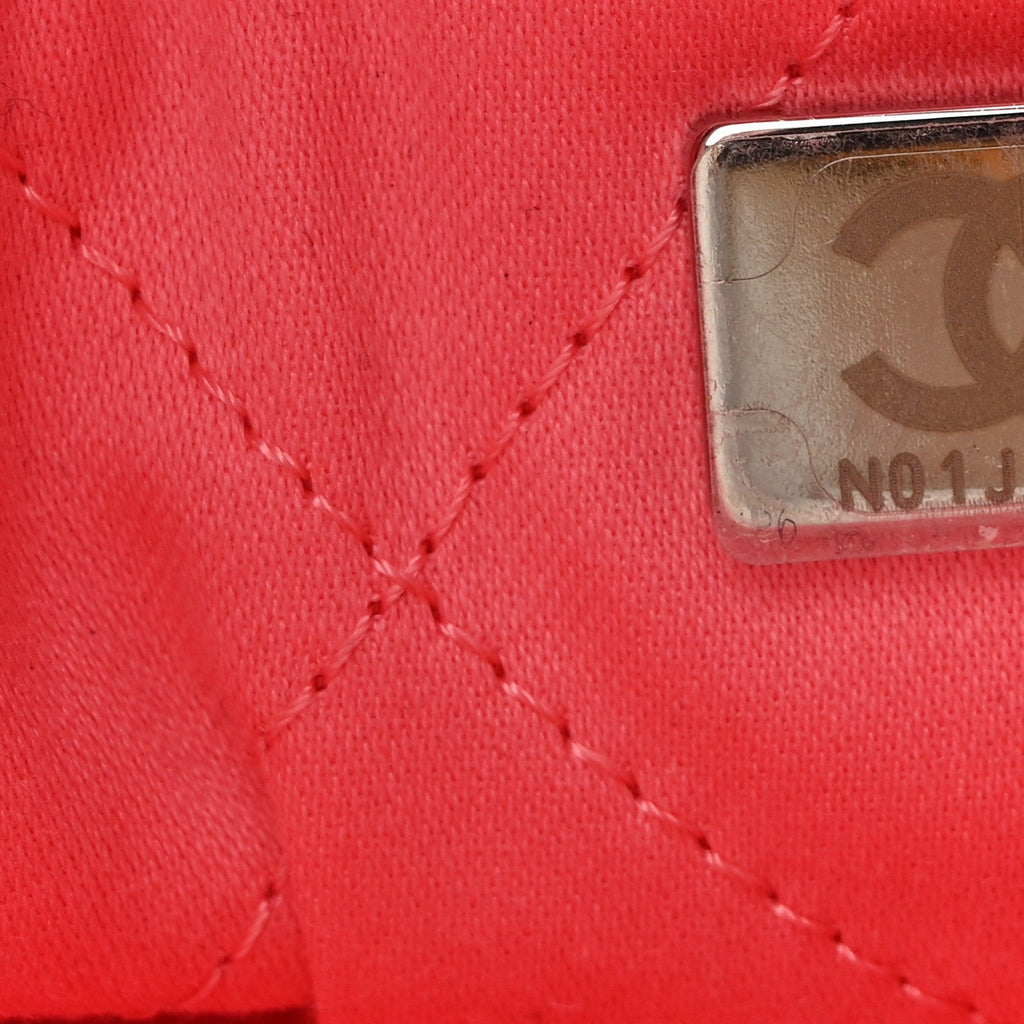 Shiny Calfskin Quilted Rainbow Metal Mini Chanel 22 Coral Pink