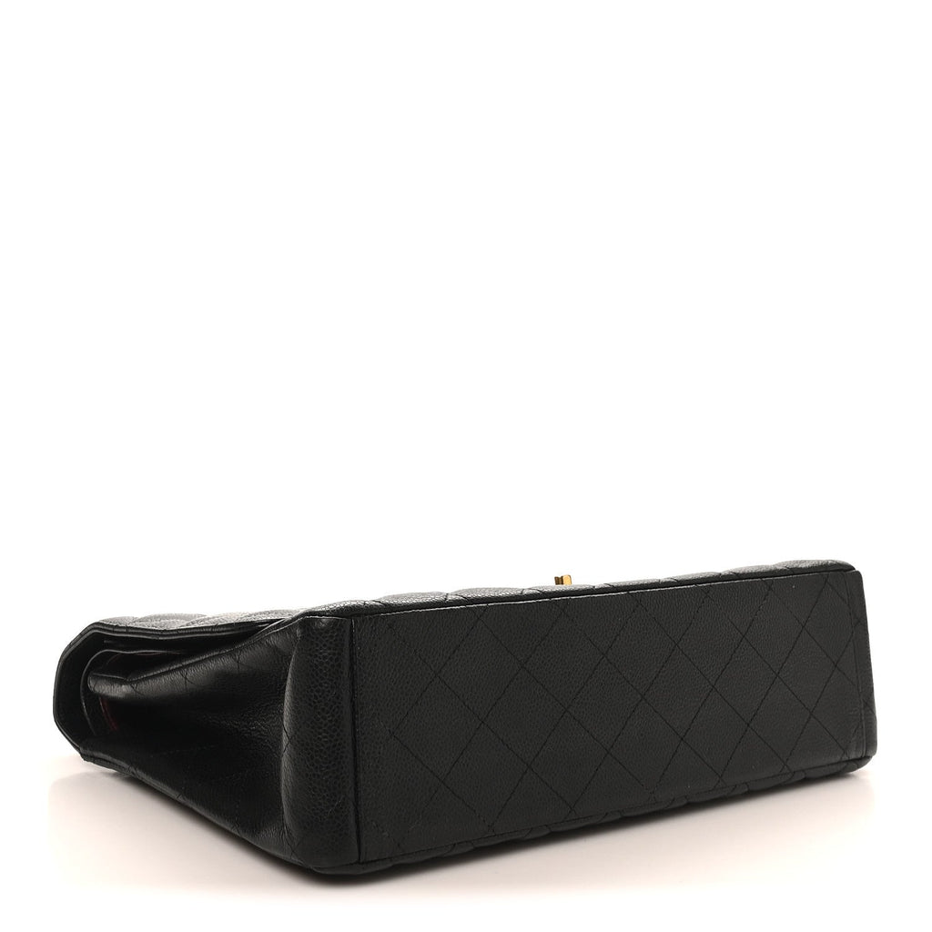 Caviar Quilted Maxi Double Flap Black