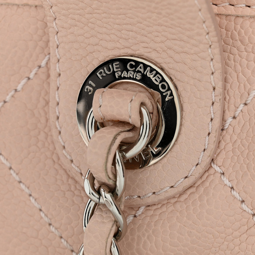 Caviar Quilted Small Deauville Bowling Bag Light Pink