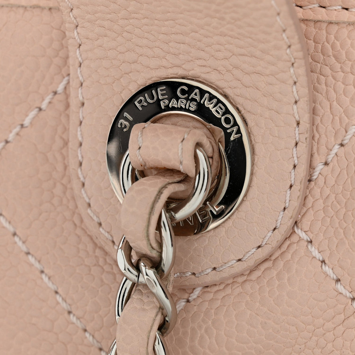 Caviar Quilted Small Deauville Bowling Bag Light Pink
