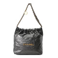 Metallic Calfskin Quilted Small Chanel 22 Ruthenium