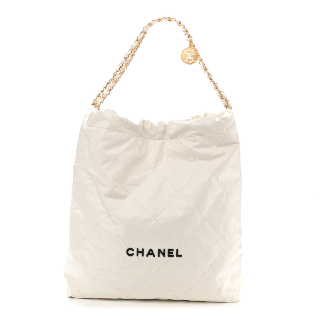 Calfskin Quilted Chanel 22 White
