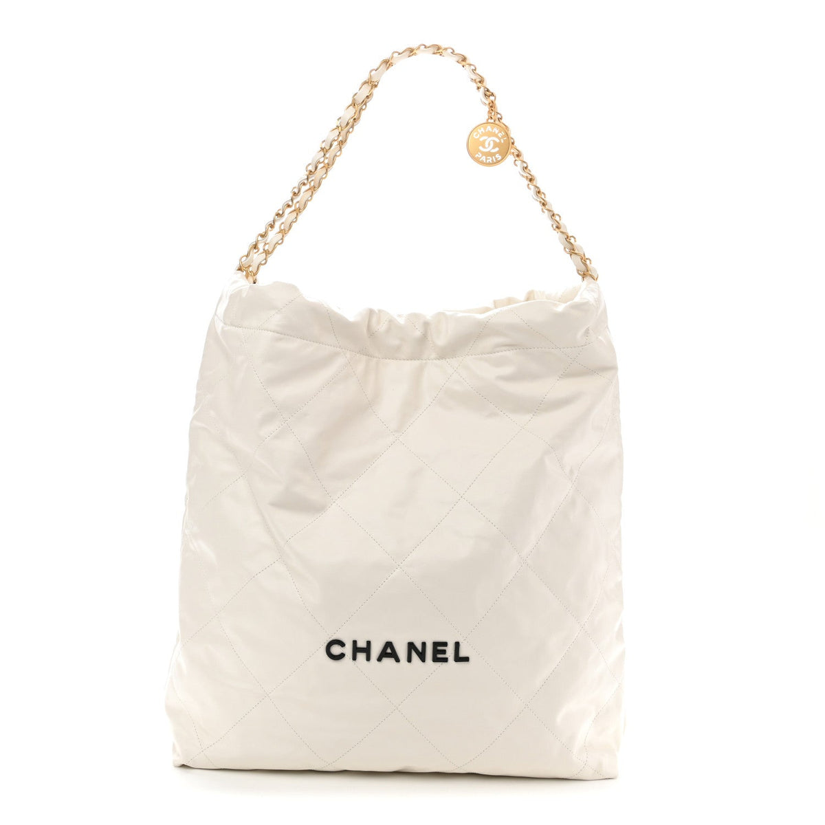 Calfskin Quilted Chanel 22 White