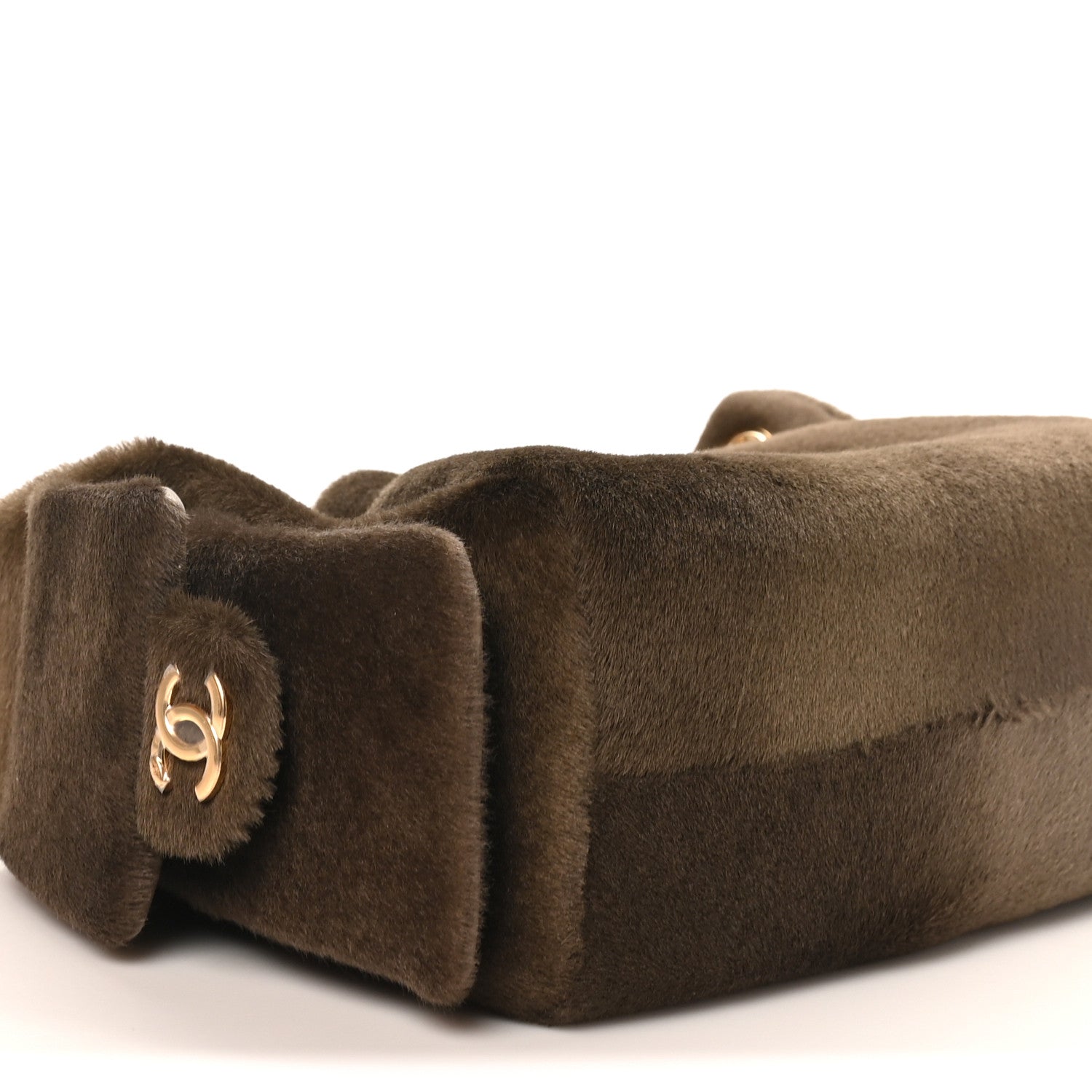 Pony Hair Mini Chanel 25 Handbag Dark Khaki