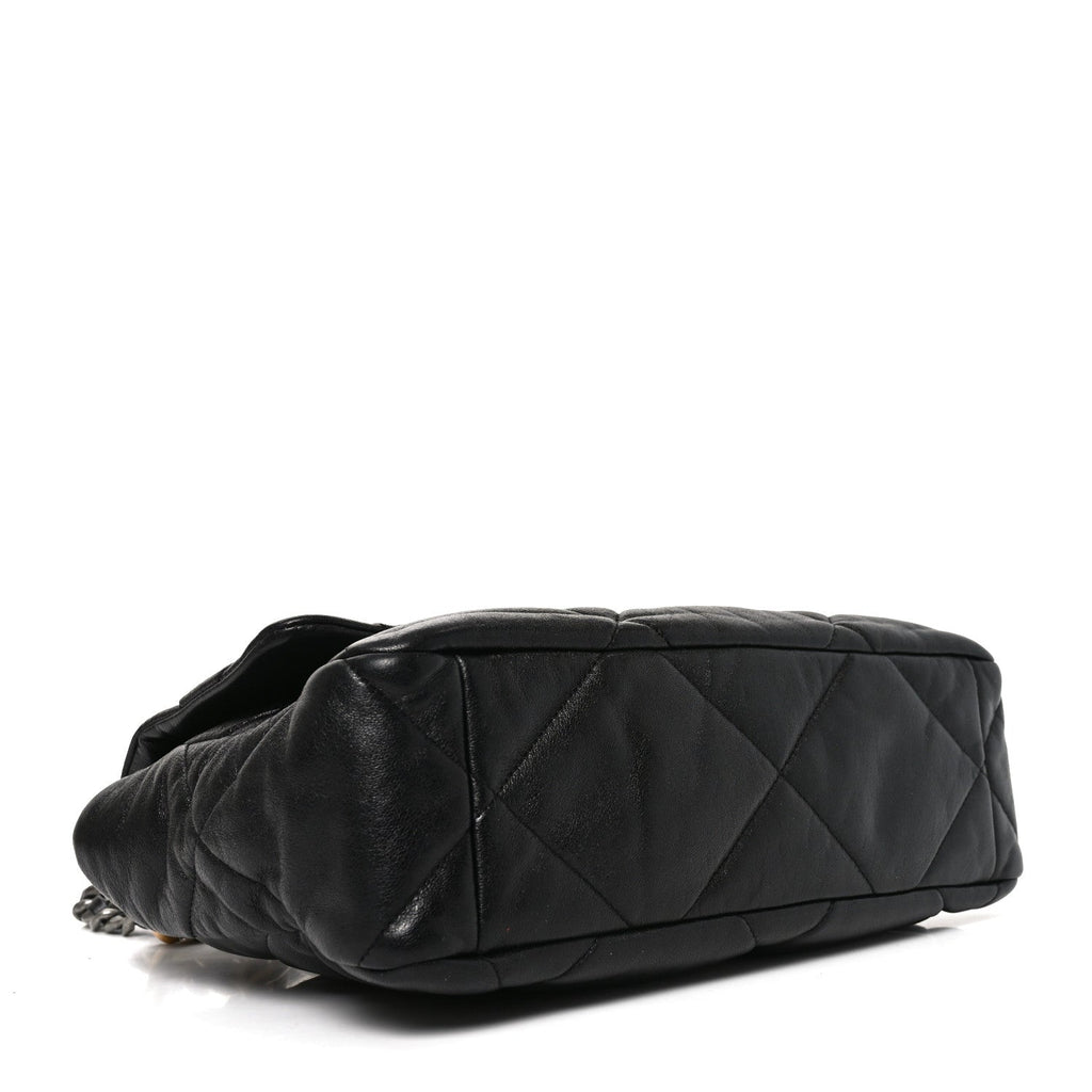 Goatskin Quilted Large Chanel 19 Flap Black