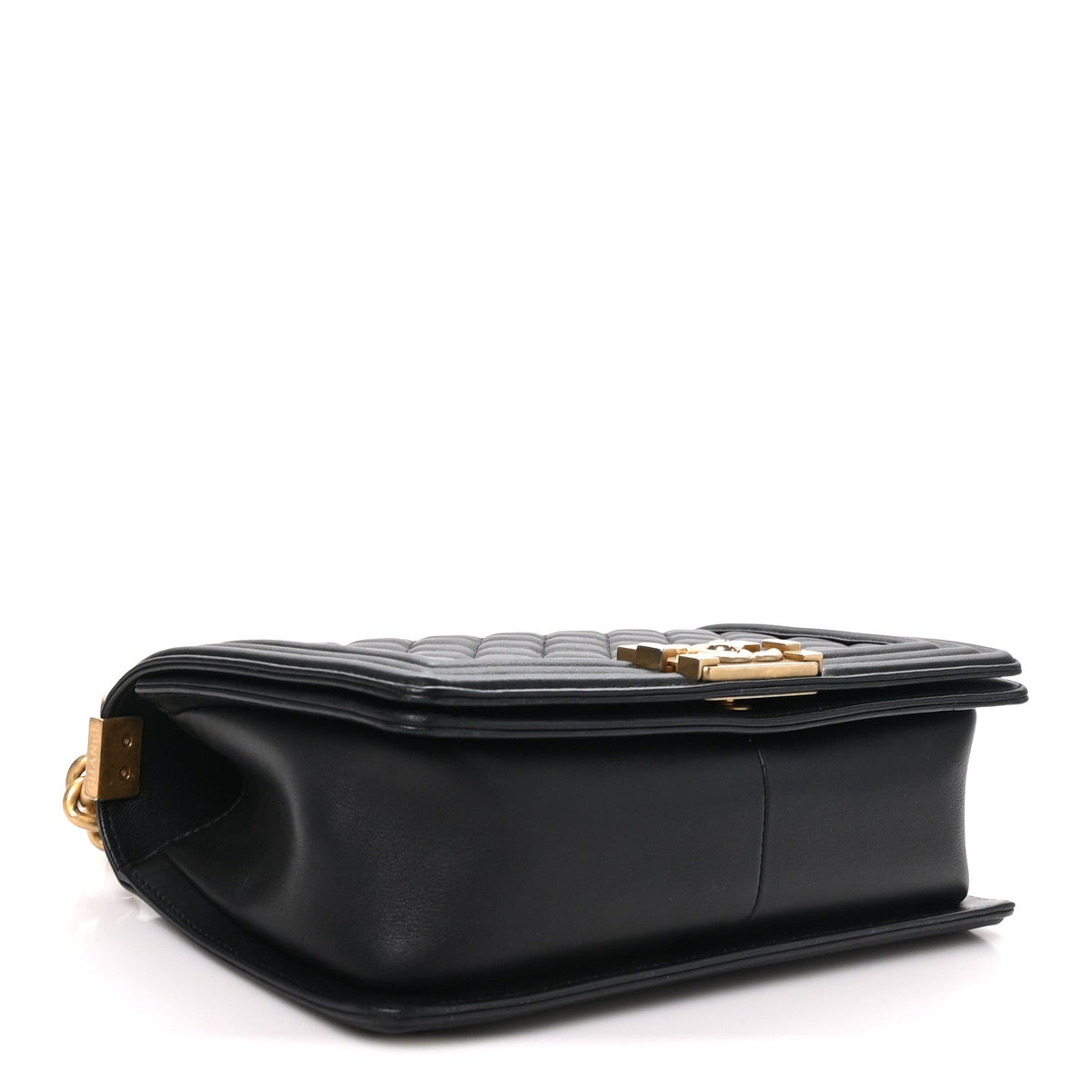 Lambskin Quilted Medium Boy Flap Black