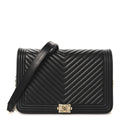 LAmbskin Chevron Boy Wallet On Chain WOC Black
