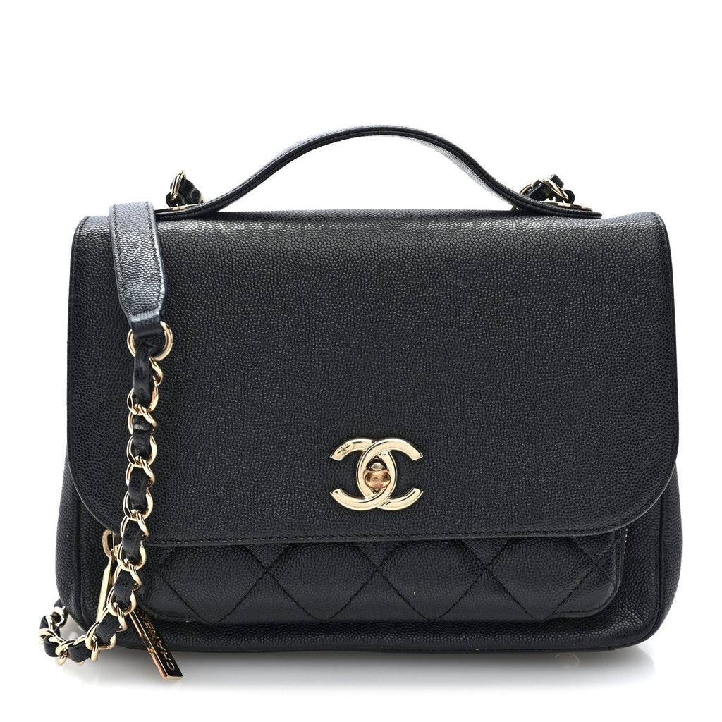 Caviar Quilted Medium Business Affinity Flap Black