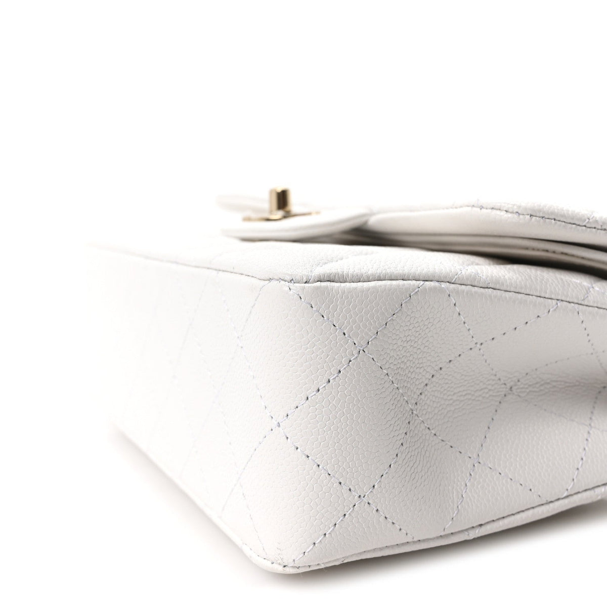 Caviar Quilted Small Double Flap White
