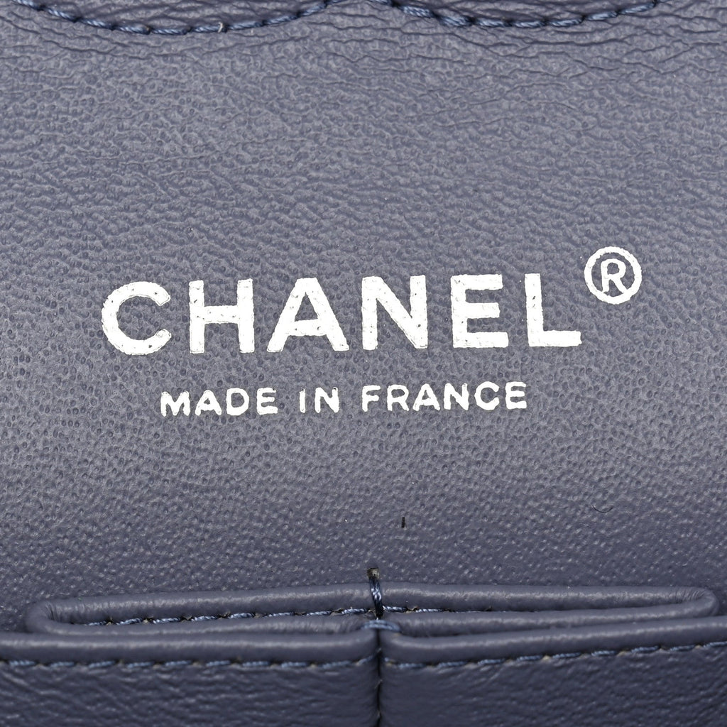 Lambskin Quilted Medium Double Flap Blue