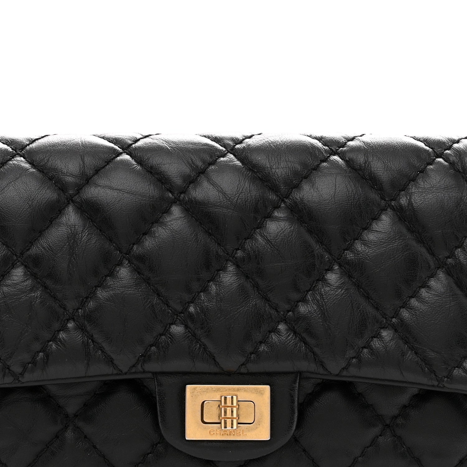 Aged Calfskin Quilted 2.55 Reissue Chain Waist Bag Black