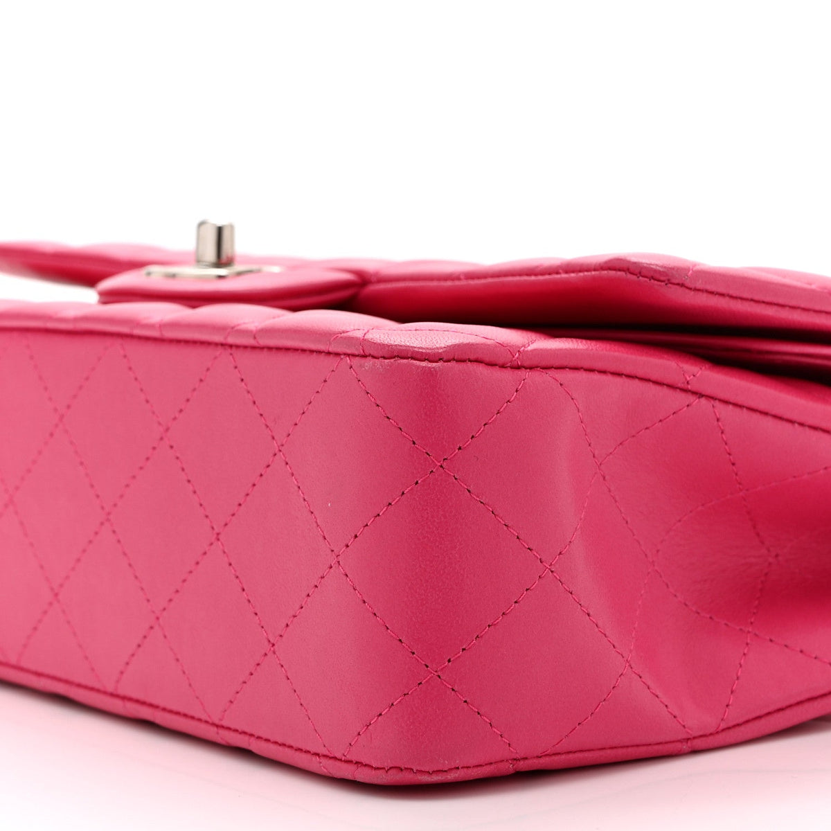 Lambskin Quilted Medium Double Flap Pink