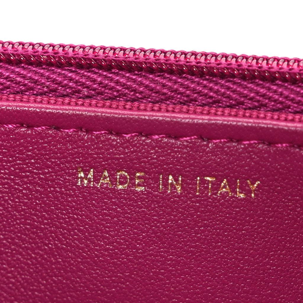 Tweed Quilted Wallet On Chain WOC Fuchsia Purple