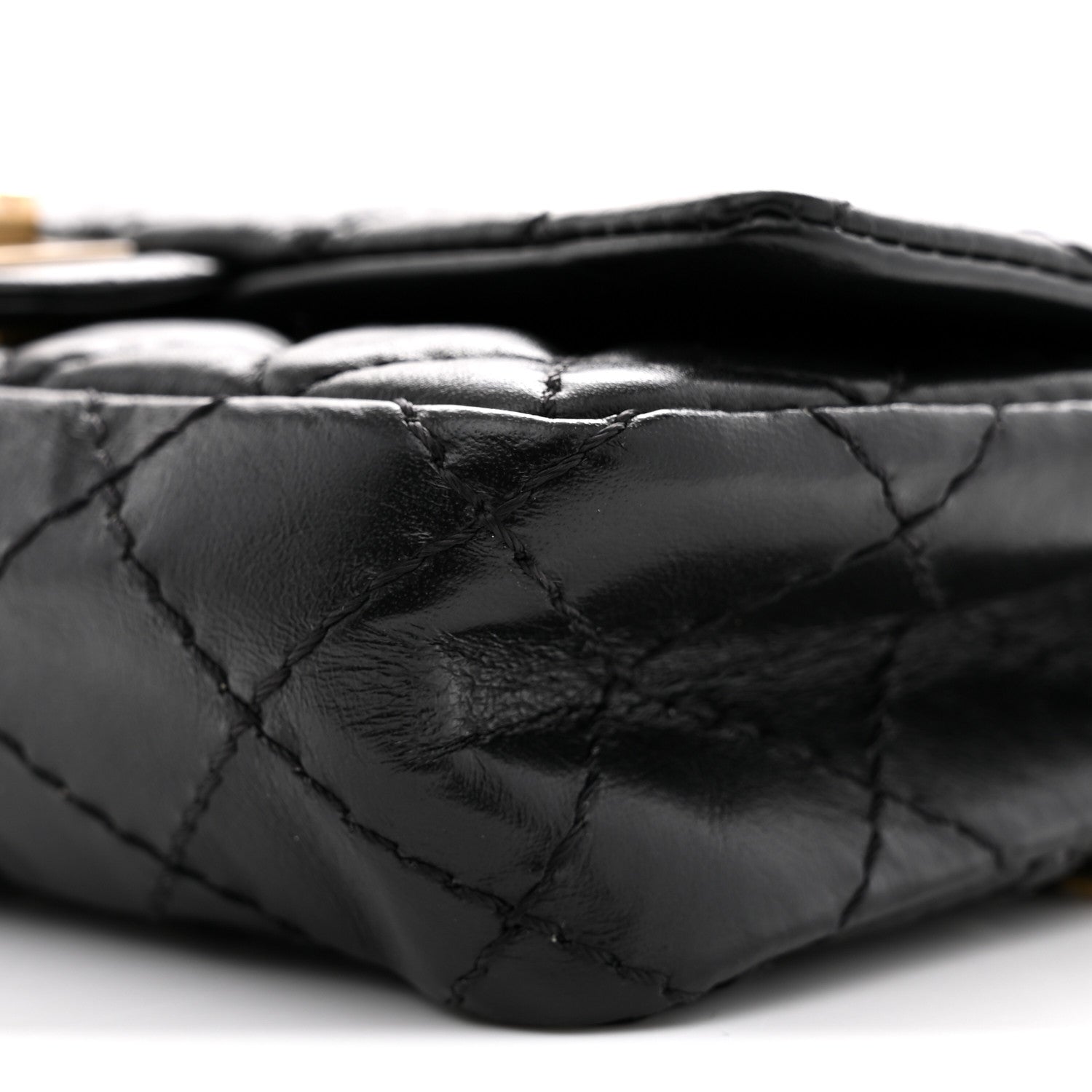 Aged Calfskin Quilted 2.55 Reissue Chain Waist Bag Black