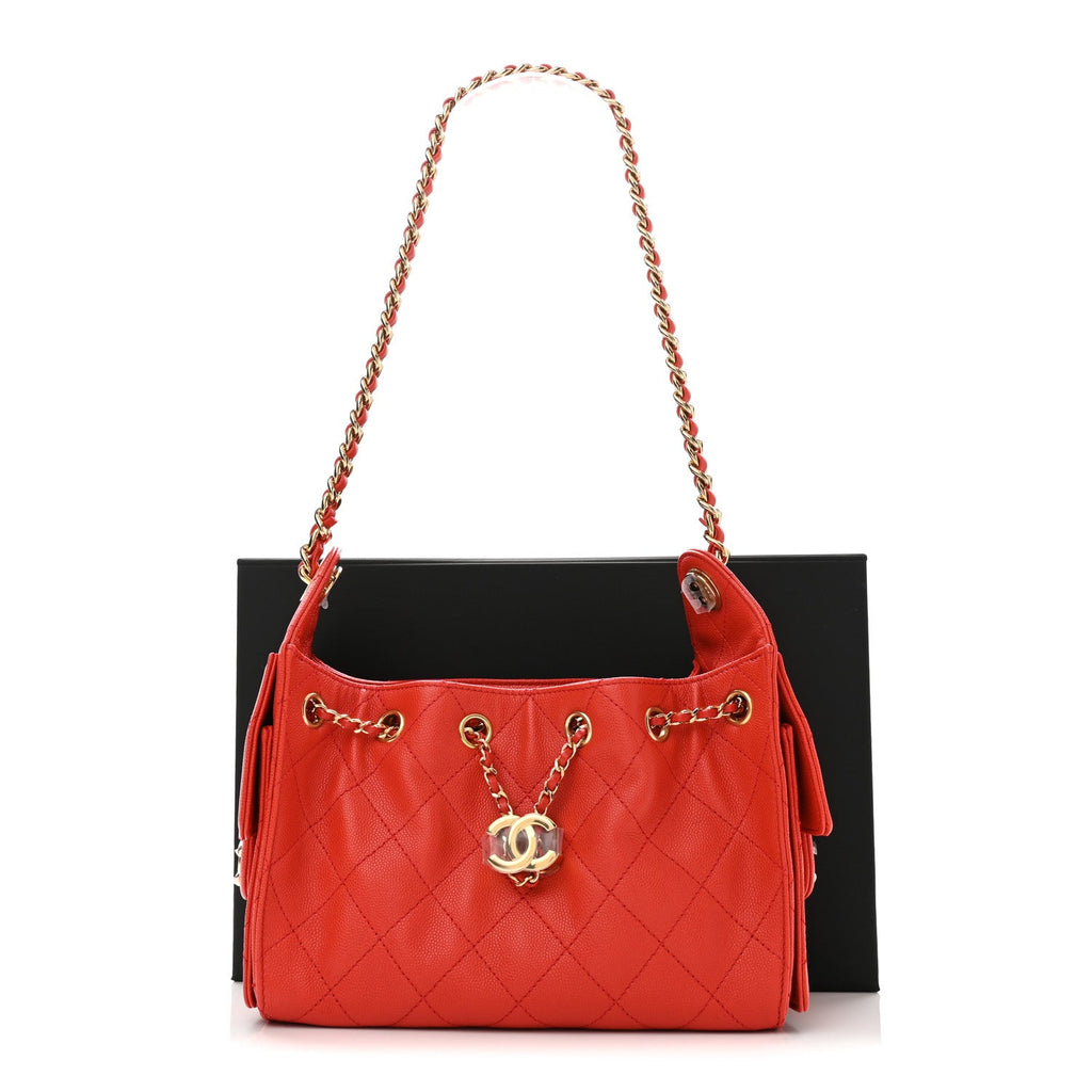 Caviar Quilted Mini Chanel 25 Handbag Red