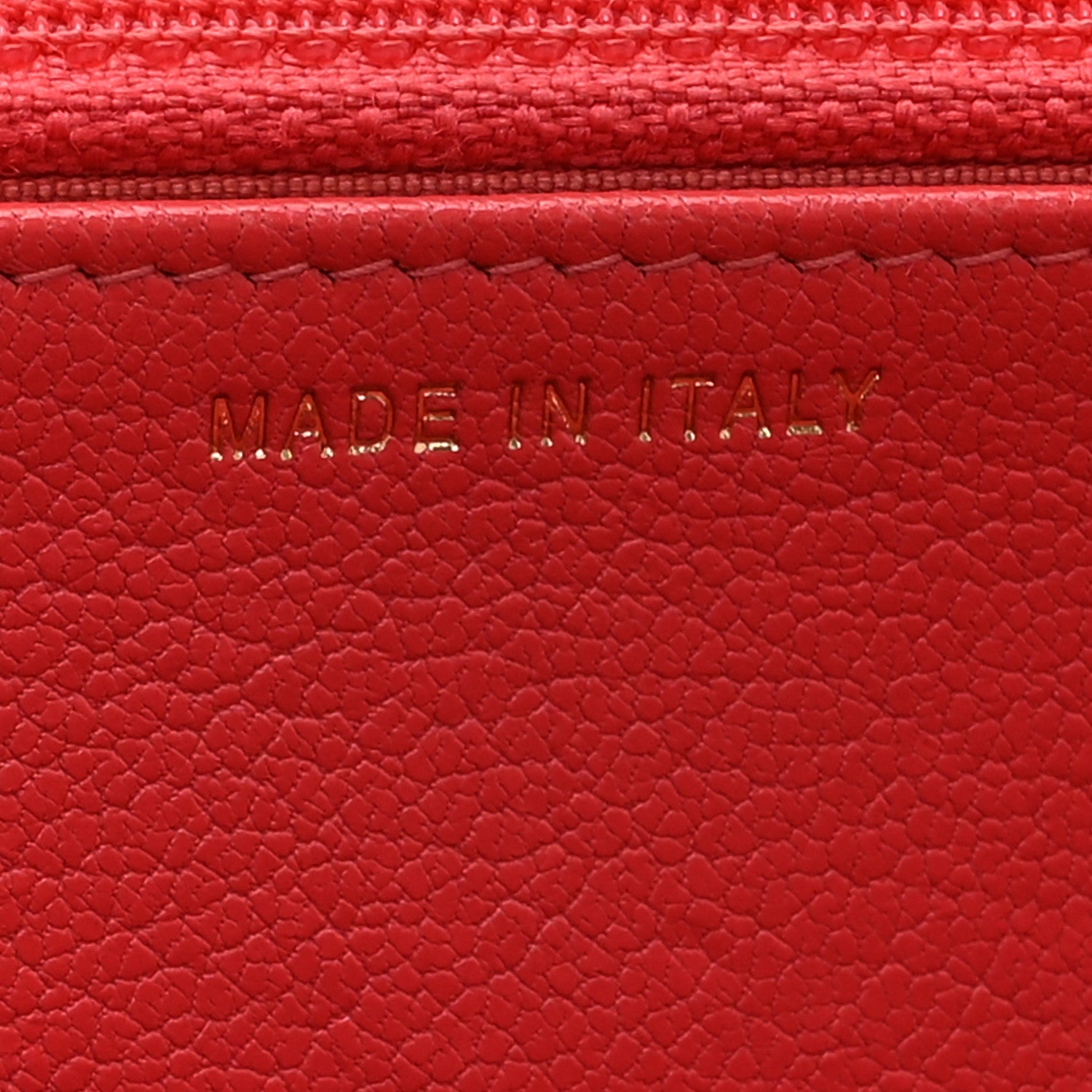 Shiny Goatskin Chevron Quilted Statement Wallet On Chain WOC Red