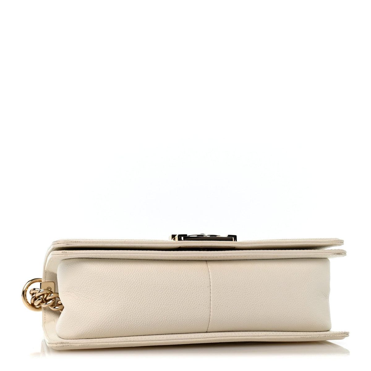 Caviar Quilted Medium Boy Flap White