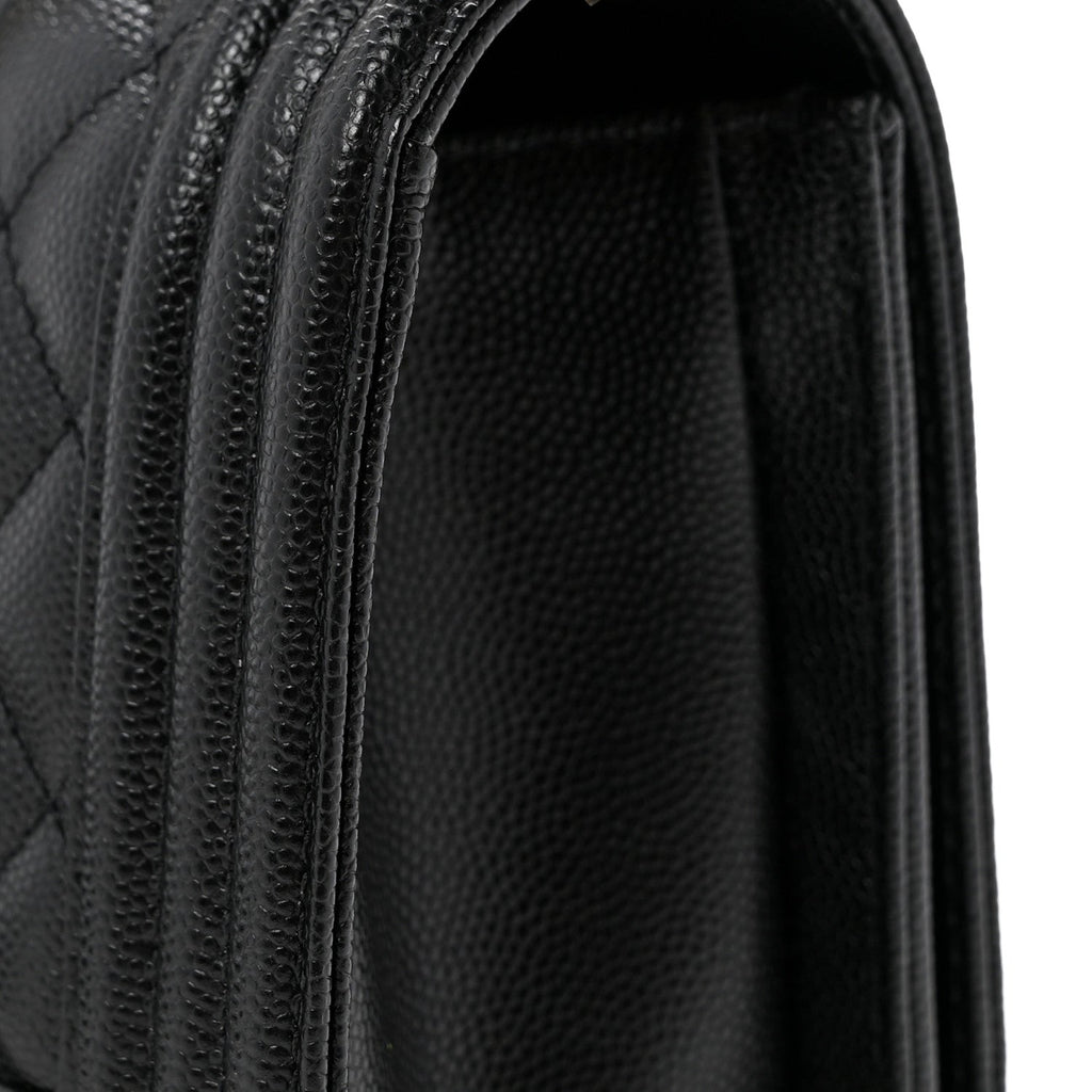 Caviar Quilted Small Boy Flap Black