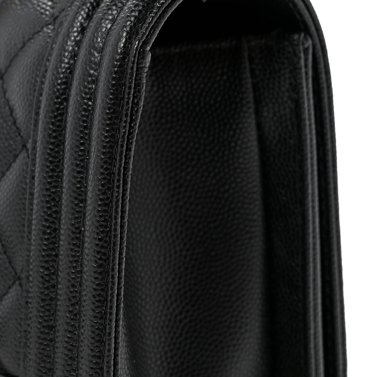 Caviar Quilted Small Boy Flap Black